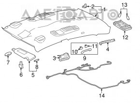 Обшивка потолка Toyota Avalon 13-15 беж под люк