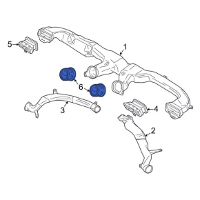 Дефлектор воздуховода торпеды центральный Ford Mustang mk6 15-23 черный с хром