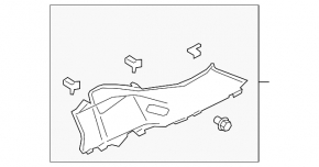 Накладка задней стойки правая Ford Escape MK4 23-26 черная