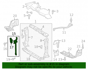 Placă de blocare capotă Toyota Prius C 12-19