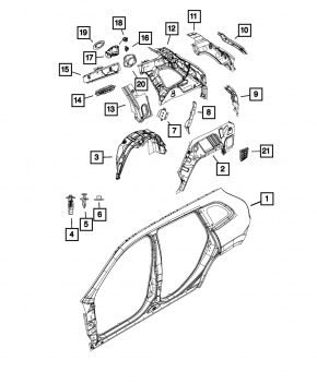 Лючок бензобака Jeep Cherokee KL 14-18 в сборе