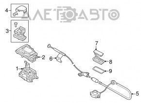 Ручка КПП Audi A4 B9 17-25 с верхней накладкой, кожа, черная