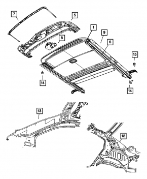 Механизм люка рама Jeep Compass 11-16