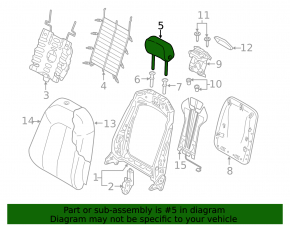 Tetieră față dreapta pentru Audi A6 C8 19-25, piele maro deschis