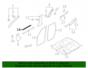 Накладка порога передняя левая внешняя Subaru Forester 08-13 SH