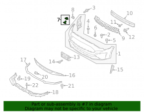 Крепление переднего бампера левое Ford Mustang mk6 18-23 рест