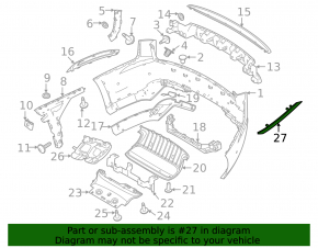 Reflector bara spate dreapta pentru Land Rover Range Rover Velar 18-23