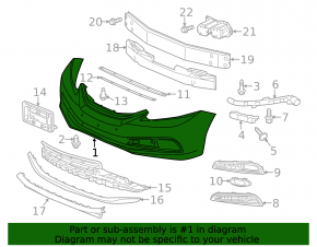 Бампер передний голый Honda Civic 11-15 2013-15