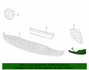 Губа переднего бампера правая Volkswagen ID.4 21-22 структура черная