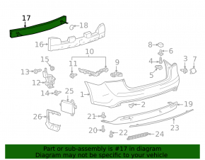 Усилитель заднего бампера Toyota Avalon 13-18