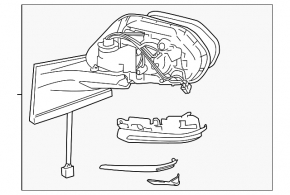 Зеркало боковое правое в сборе Toyota Prius 50 16-20 6 пинов, BSM