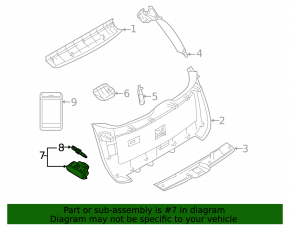 Плафон освещения багажник Nissan Leaf 11-17