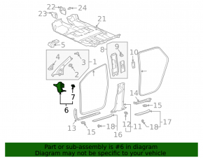 Накладка передней стойки нижняя правая Lexus RX300 RX330 RX350 RX400h 04-08 серая, царапины, побелел пластик, трещина