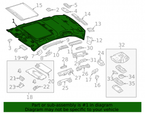 Обшивка потолка Mercedes W213 E 300/350 17-23 под люк, черная