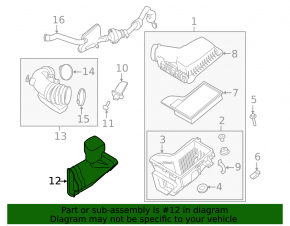 Воздухоприемник Ford Mustang mk6 15-17 3.7, 5.0