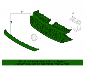 Grilă radiator VW Jetta 22-24 fără emblemă, sub radar
