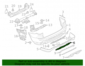 Нижняя накладка заднего бампера BMW X3 G01 18-21 серая, без фаркопа, под хром молдинг