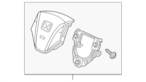 Подушка безопасности airbag в руль водительская Honda CRV 12-14