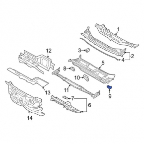 Grilă de scurgere a ștergătoarelor de parbriz stânga față pentru Ford Edge 15-24