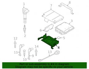 Кронштейн ECU компьютера двигателя Audi Q3 8U 15-18