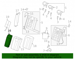 Spatele scaunelor din rândul din spate, central, Audi A4 B9 17-19, piele neagră, cu cotieră, lacrimă