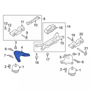 Кронштейн подушки двигателя правый Ford Mustang mk6 15-23 5.0