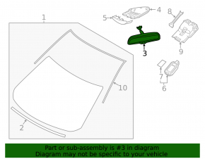 Зеркало внутрисалонное Mazda CX-5 17-22 пустое, тип 2