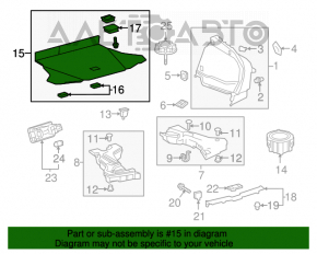 Пол багажника Toyota Prius 50 16-22 черный под запаску
