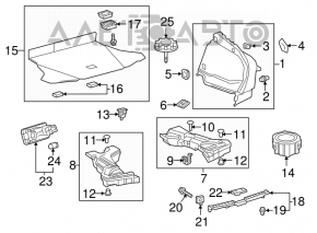 Пол багажника Toyota Prius 50 16-22 черный под запаску