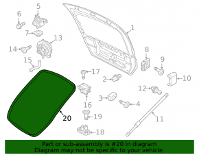Уплотнитель резина двери багажника VW Beetle 12-19