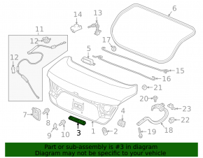Отбойник крышки багажника левый Honda Civic XI FE/FL 22-23 внутренний 4d