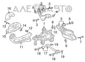 Braț de control inferior sub arcul dreapta spate Toyota Camry v70 18-24 FWD silent block pentru înlocuire, ruginit