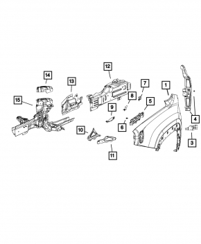 Partea din față dreapta a Jeep Renegade 15 este portocalie cu stâlp central