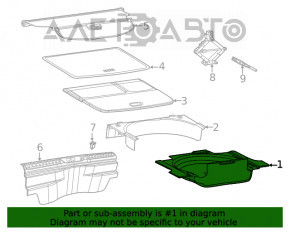 Крышка запасного колеса Jeep Cherokee KL 19- войлок