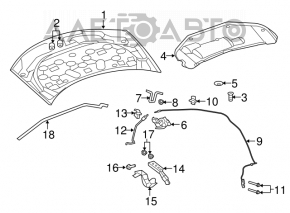 Опора упор капота Chrysler 200 11-14