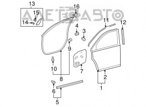 Дверь голая передняя левая Toyota Highlander 08-13