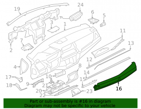 Накладка передней панели правая BMW X5 F15 14-18 под дерево, царапины