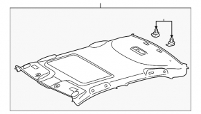 Обшивка потолка Toyota Camry v55 15-17 usa без люка серый