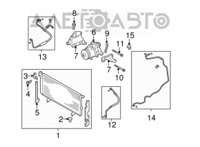 Radiatorul condensatorului de aer condiționat pentru Subaru Outback 10-14 2.5 3.6