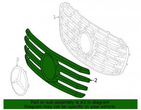 Накладка решетки радиатора grill Mercedes X167 GLS 450 580 24-26 AMG pkg