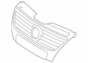 Решетка радиатора grill VW CC 09-12 под парктроники, светло-серая
