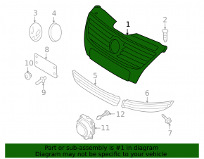 Решетка радиатора grill VW CC 09-12 под парктроники, светло-серая