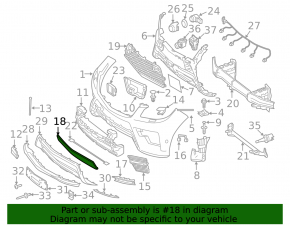 Нижняя решетка переднего бампера Mercedes W166 ML 12-15 AMG pkg