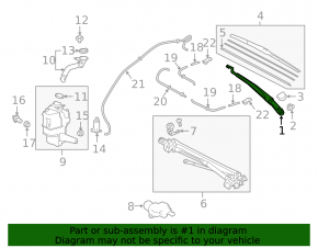 Поводок дворника левый Toyota Camry v70 18-24