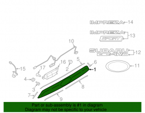 Накладка двери багажника Subaru Impreza 5d 17-23