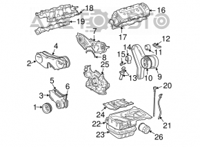 Передняя крышка двигателя с масляным насосом Toyota Highlander 01-07