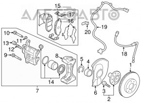 Capac disc de frână față stânga Mitsubishi Lancer 10-17