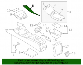 Накладка центральной консоли боковая левая BMW 3 G20 19-26 черная+хром, царапины