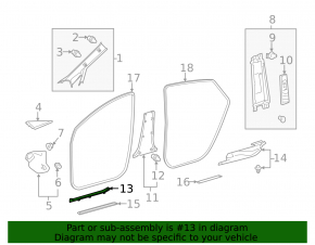 Накладка порога передняя правая внутренняя Toyota Prius V 15-17 серая