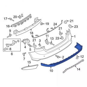 Губа заднего бампера Ford Focus mk3 15-18 рест 4d Sport